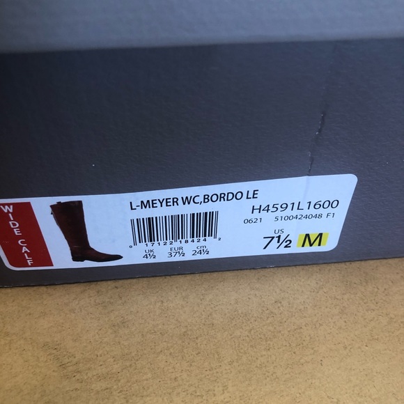 FRANCO SARTO Meyer Leather Tall Roding Boots Size 7.5 W Bordeaux $250 - Picture 16 of 16